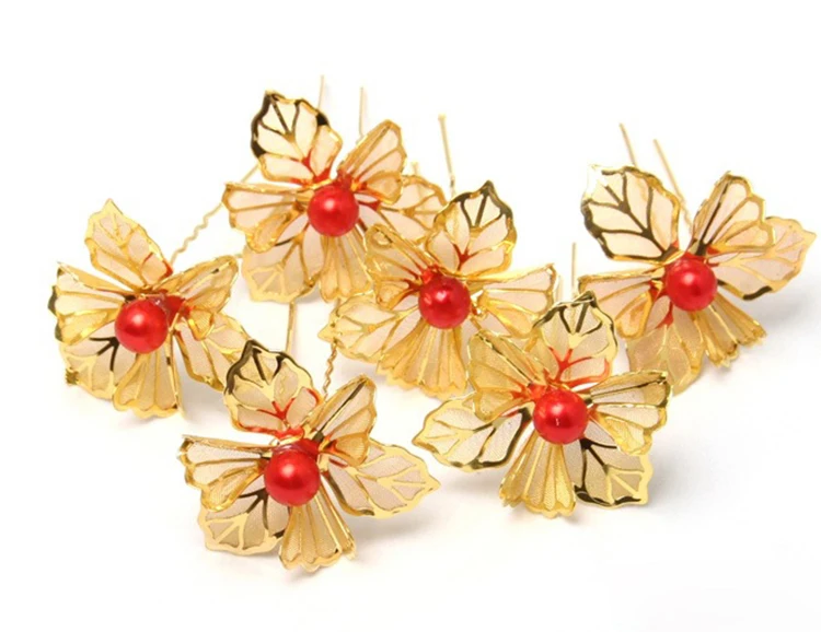 HIMSTORY свадебные заколки с искусственным жемчугом розы u образные шпильки для