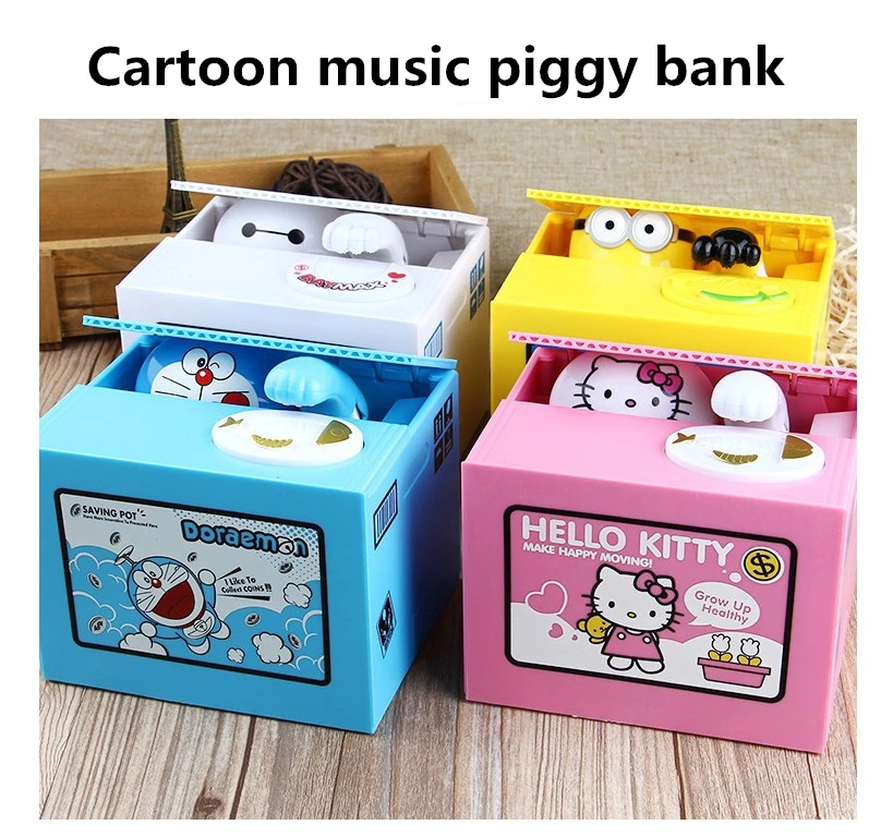 Автоматическая Копилка Doraemon hello kitty, кража, экономия монет, копилка, креативная копилка, подарок на день рождения для друзей, декор для рабочего стола