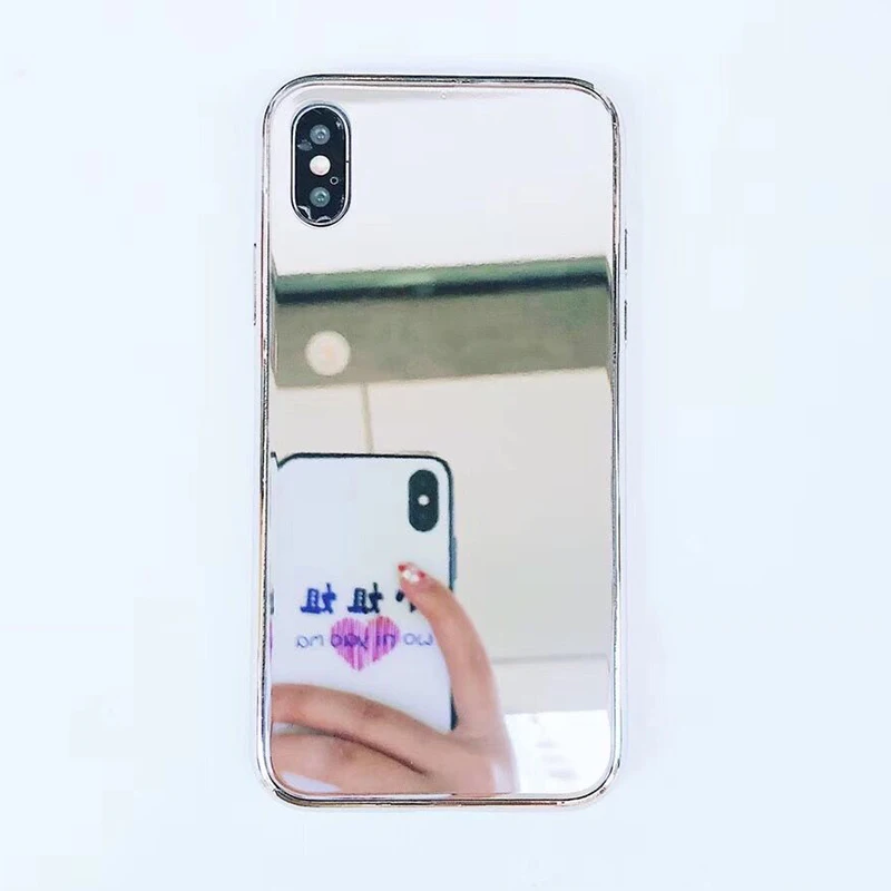 MYSUN Luxury Mirror Case For iPhone XS XR Max X 6 6S 7 8 Plus TPU+PC Plain Glass Fashion Protective Phone Back Cover Cases |