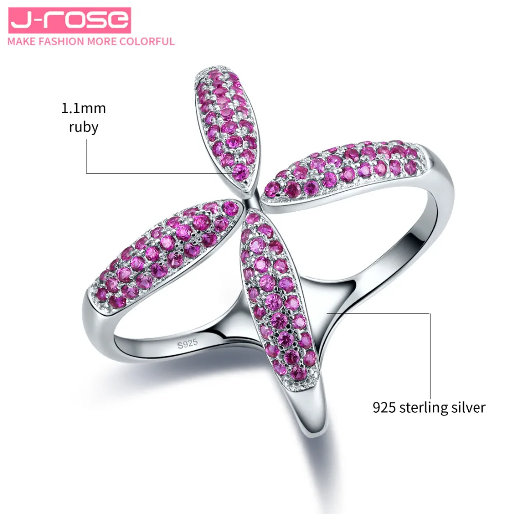 Jrose Ювелирные Украшения Кольца партия Красный CZ 100% S925 стерлингового серебра