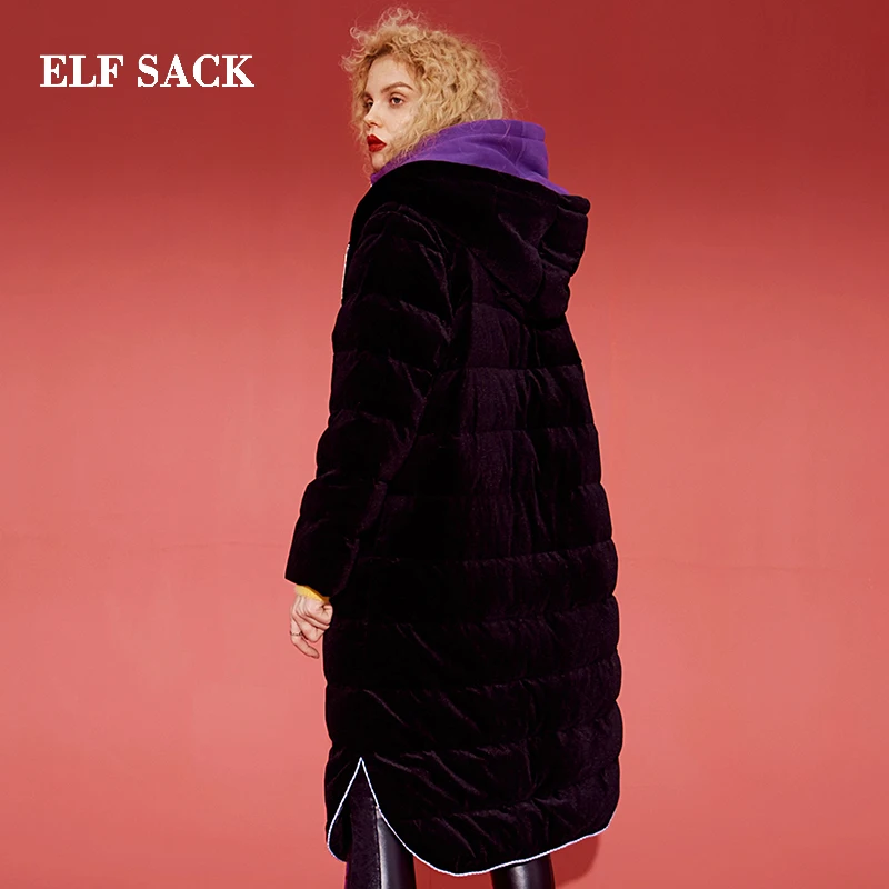 ELFSACK/Новинка зимы женский пуховик 90% белый утиный пух пальто для женщин полное