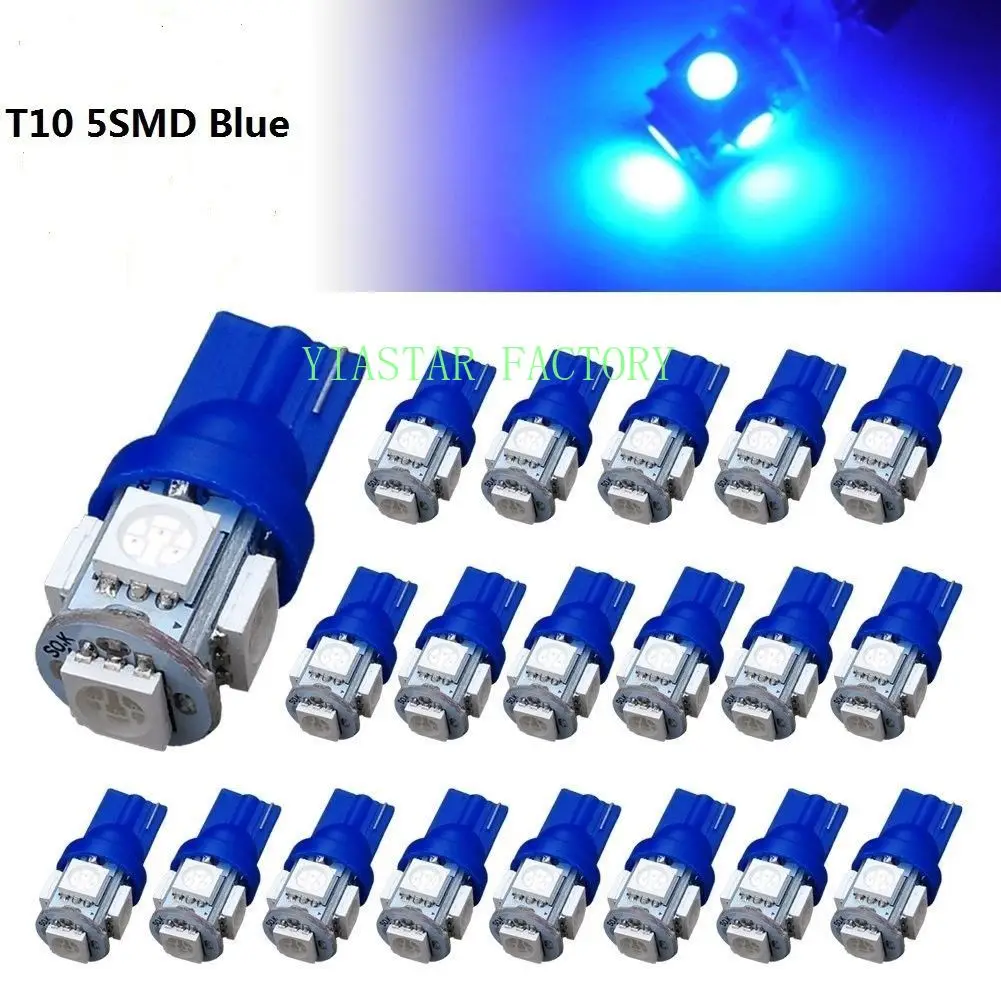 Yiastar 1000 шт./лот автомобиля t10 5led 194 168 192 W5W T10 5smd 5050 супер яркий светодиодный Клин