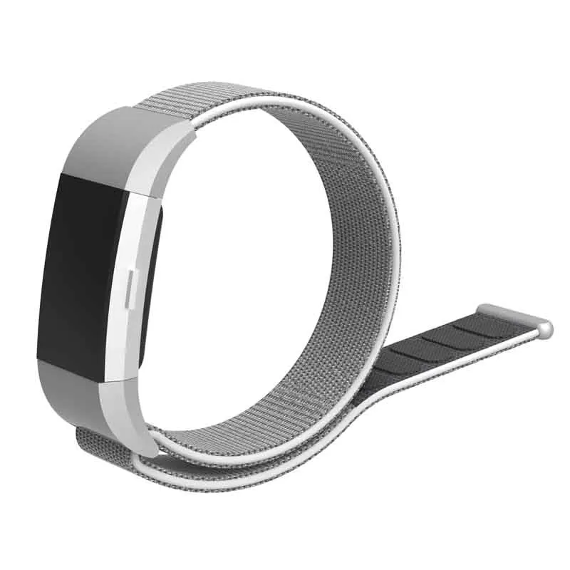 Silver Модный нейлоновый ремешок Sorrea для браслета FitBit Charge 2, умный фитнес-браслет, спортивные часы, браслет на запястье, Сменные аксессуары - Цвет: Silver
