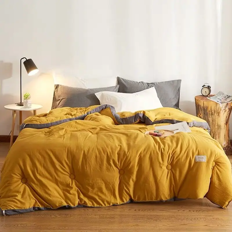 Новое однотонное зимнее стеганое одеяло розового и белого цвета для спальни на