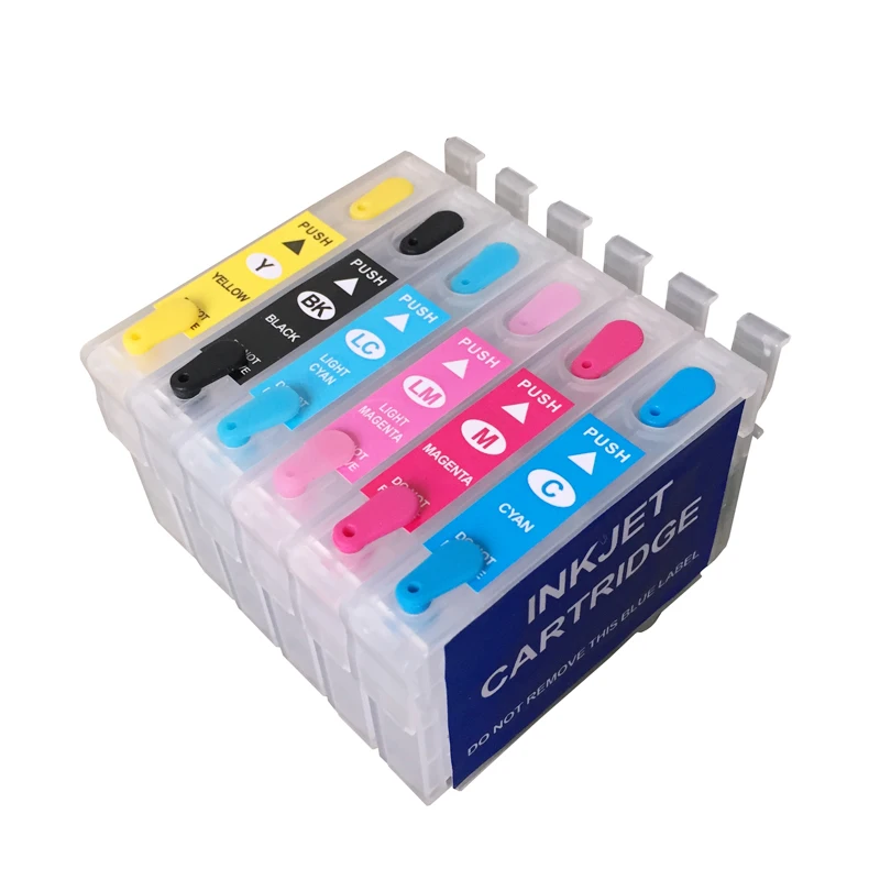 T0791 многоразовые чернильные картриджи для Epson stylus 1400 1500 Вт P50 PX650 PX660 PX700W PX720WD