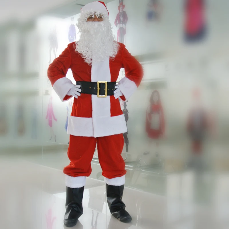 Фото Рождественские костюмы Санта Клауса зимние утепленные Необычные для косплея