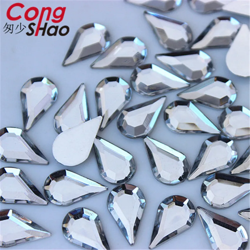 Cong Shao 300 шт. 8*13 мм цветные акриловые стразы с плоской задней стороны камни и