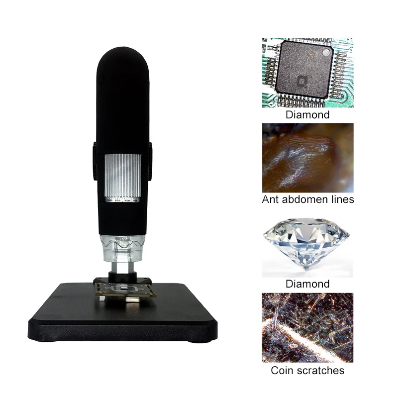 UANME Portable USB Digital Microscope 1000X 8 LED 2MP Endoscope Magnifier Camera+Lift Stand+Calibration Ruler | Инструменты