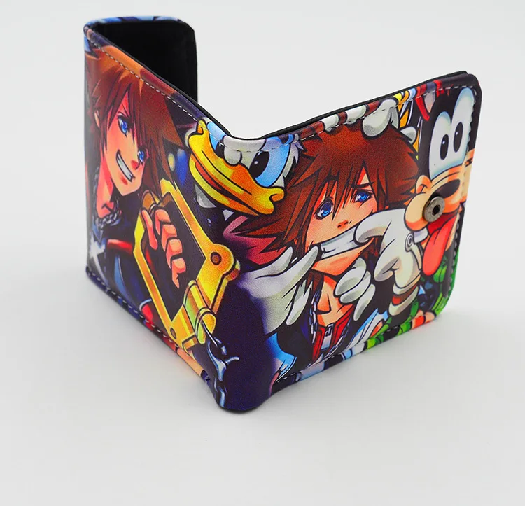 Японская игра Аниме ACG Kingdom Hearts Sora Aqua Kair Ventus PU короткий кошелек с красочным принтом