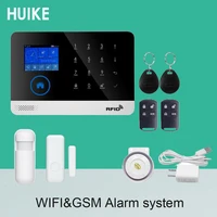 home security wifi gsm sms alarm system ip camera rfid cellphone app control 433mhz wireless door open alarm smoke detector