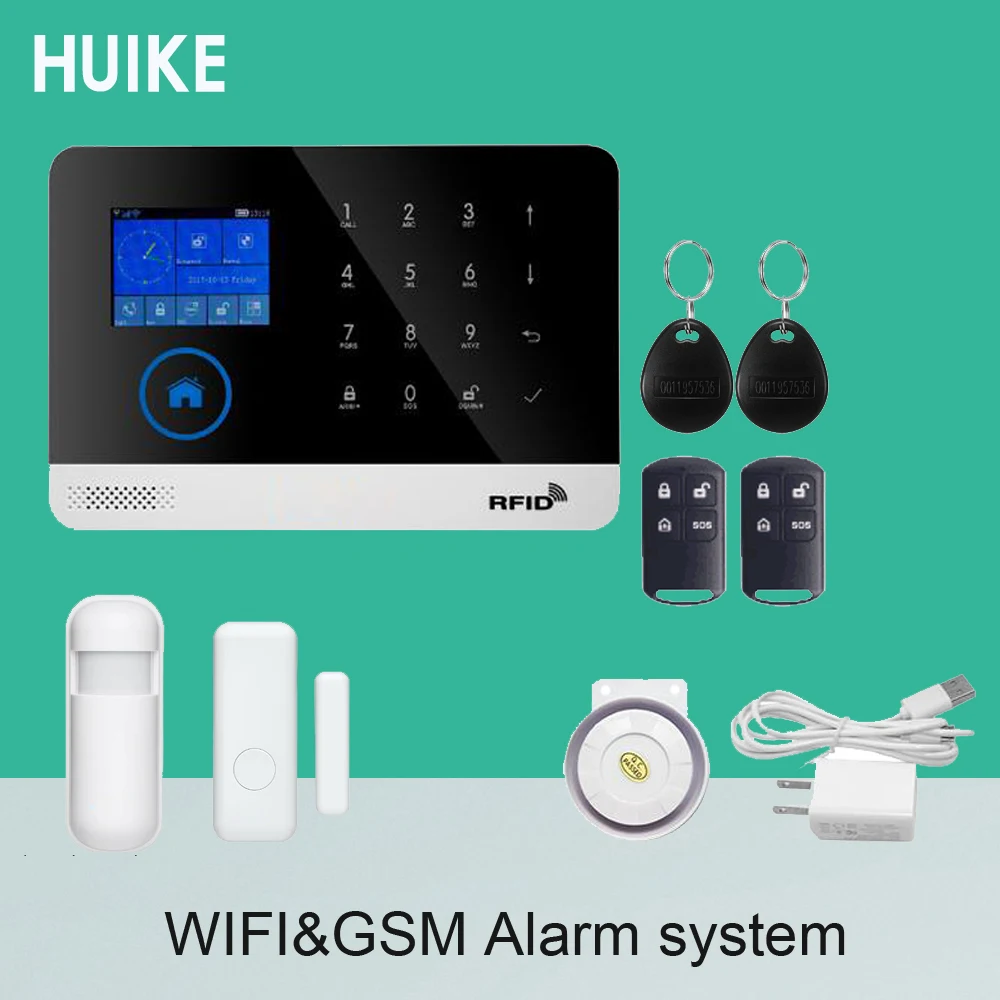 Система сигнализации для дома Wi Fi GSM SMS IP камера управление с помощью RFID и