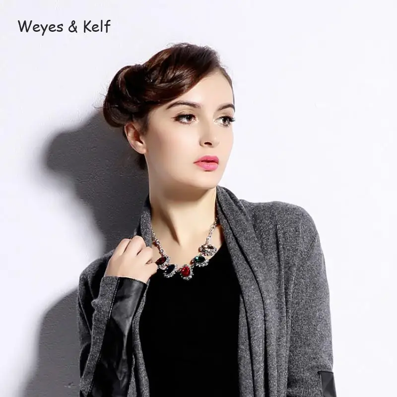 Weyes & Kelf однотонный черный женский вязаный кардиган женские пальто новинка 2020