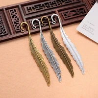 240pcs creative alloy feather bookmarks party favors jewelry making findings wedding gift giveaways 11 6cm long w9973