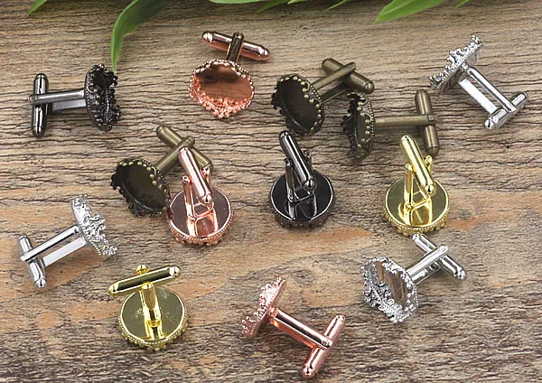 Пустые мужские металлические запонки основания с фотоэлементами резиновые