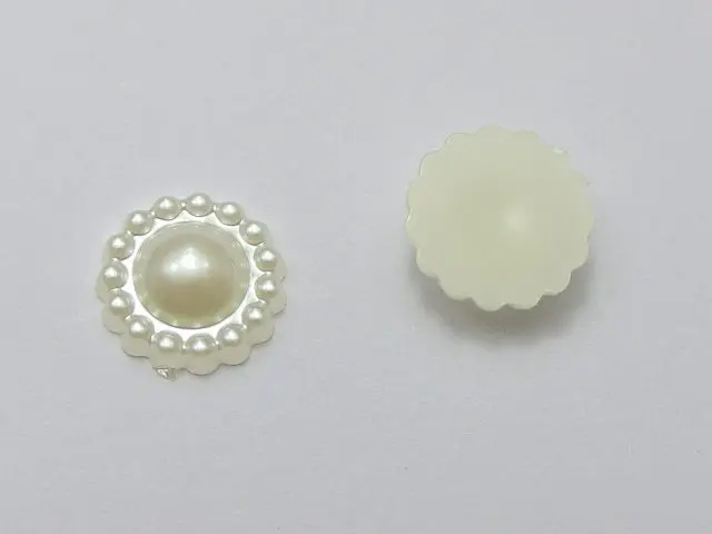 

400 Ivory Acrylic Flatback Flower Pearl 10mm Scrapbook Craft