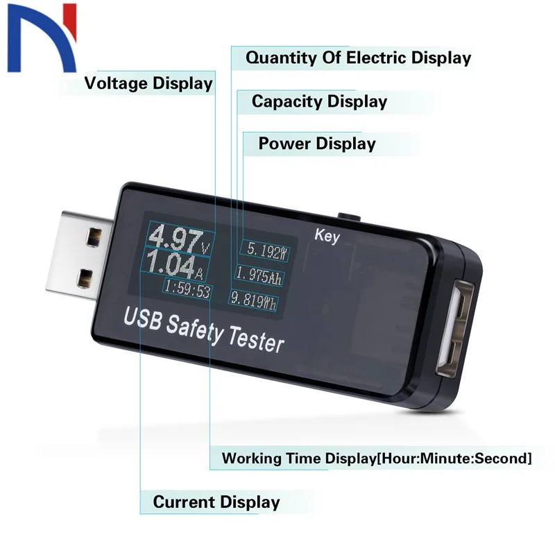 3в 30в 5.1а USB тестер цифровой дисплей Напряжение зарядное устройство Емкость