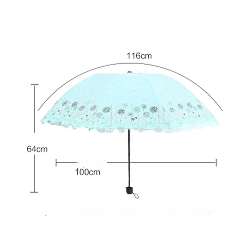 Creative lace reverse umbrella folding sunscreen Anti-UV lotus leaf sun rain women's tour lady parasol windproof | Дом и сад