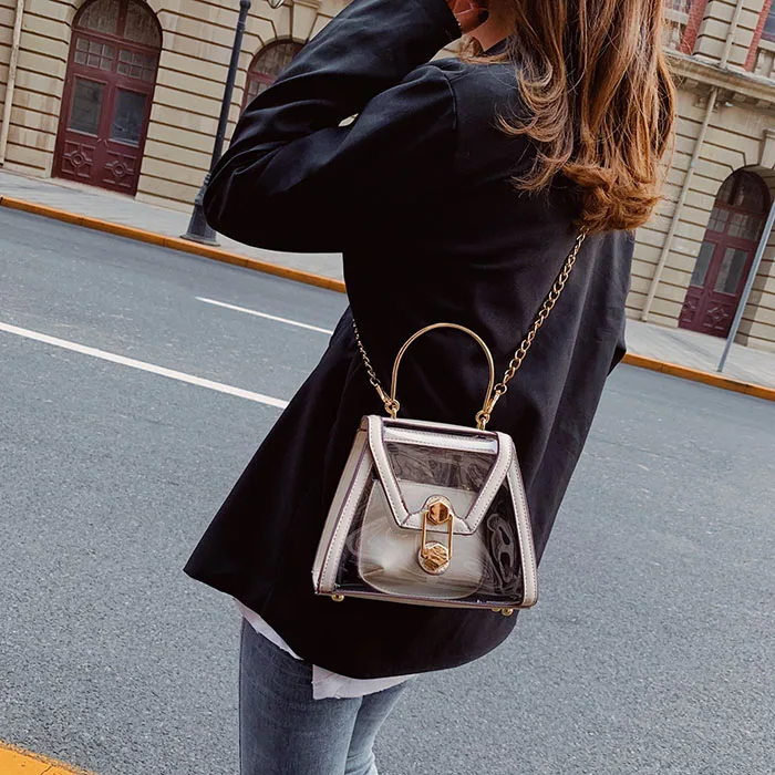 Модная прозрачная Голограмма лазерная сумка женская пляжная известный бренд