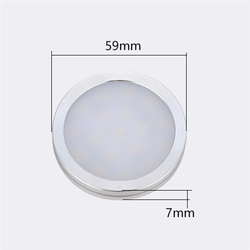 LAIDEYI 6 шт 12В под шкафом светодиодное освещение мебельный шкаф круглый LED RV витрина