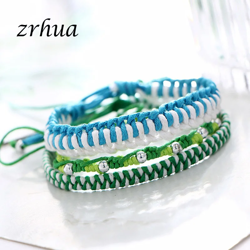 ZRHUA 2018 модные очаровательные розовые/зеленые веревочные браслеты для женщин