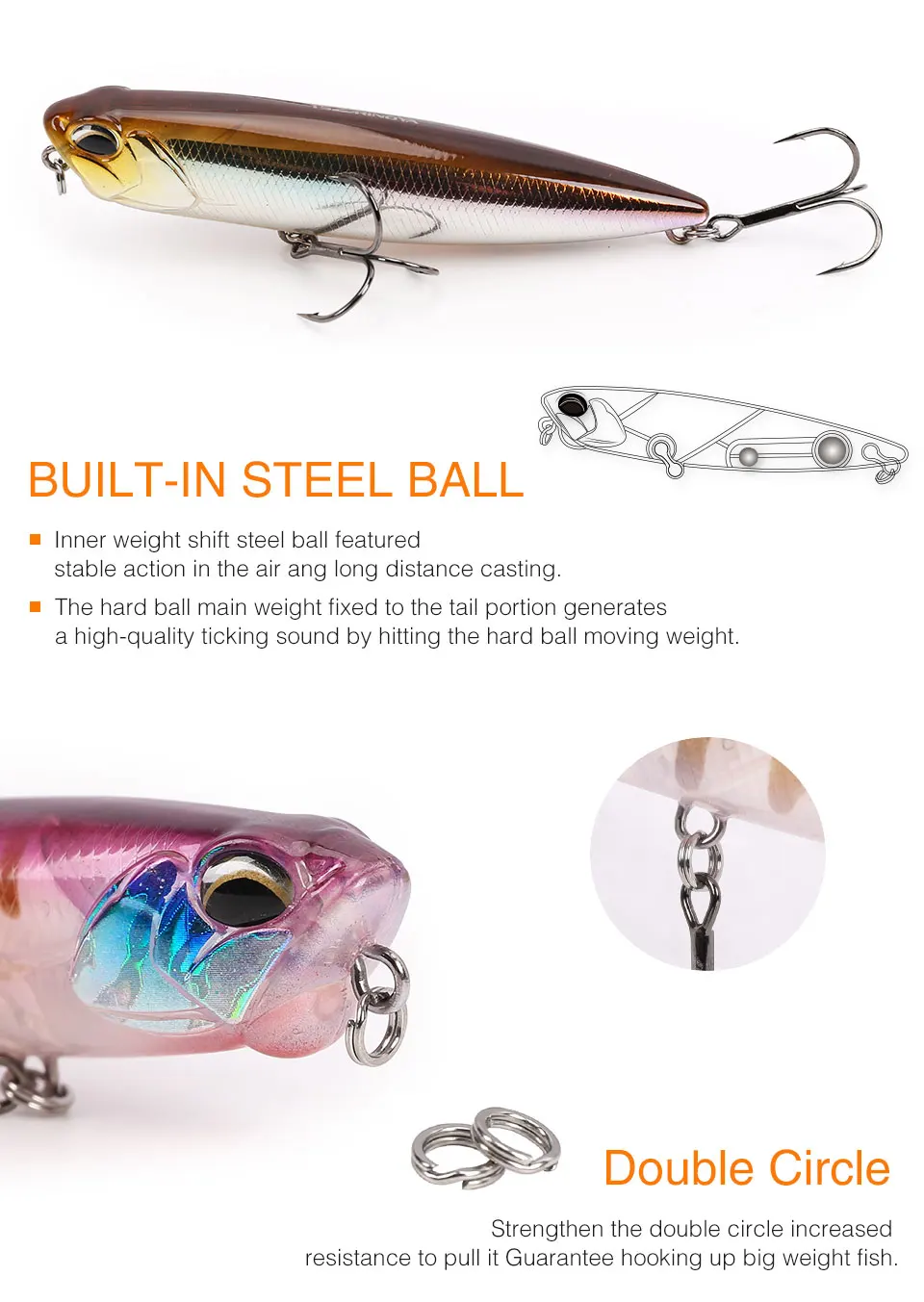 TSURINOYA для рыбалки приманки DW59 Topwater воды карандаш z-образный жесткая приманка 85 мм 10,5g искусственных поплавок-приманка 5 цветов