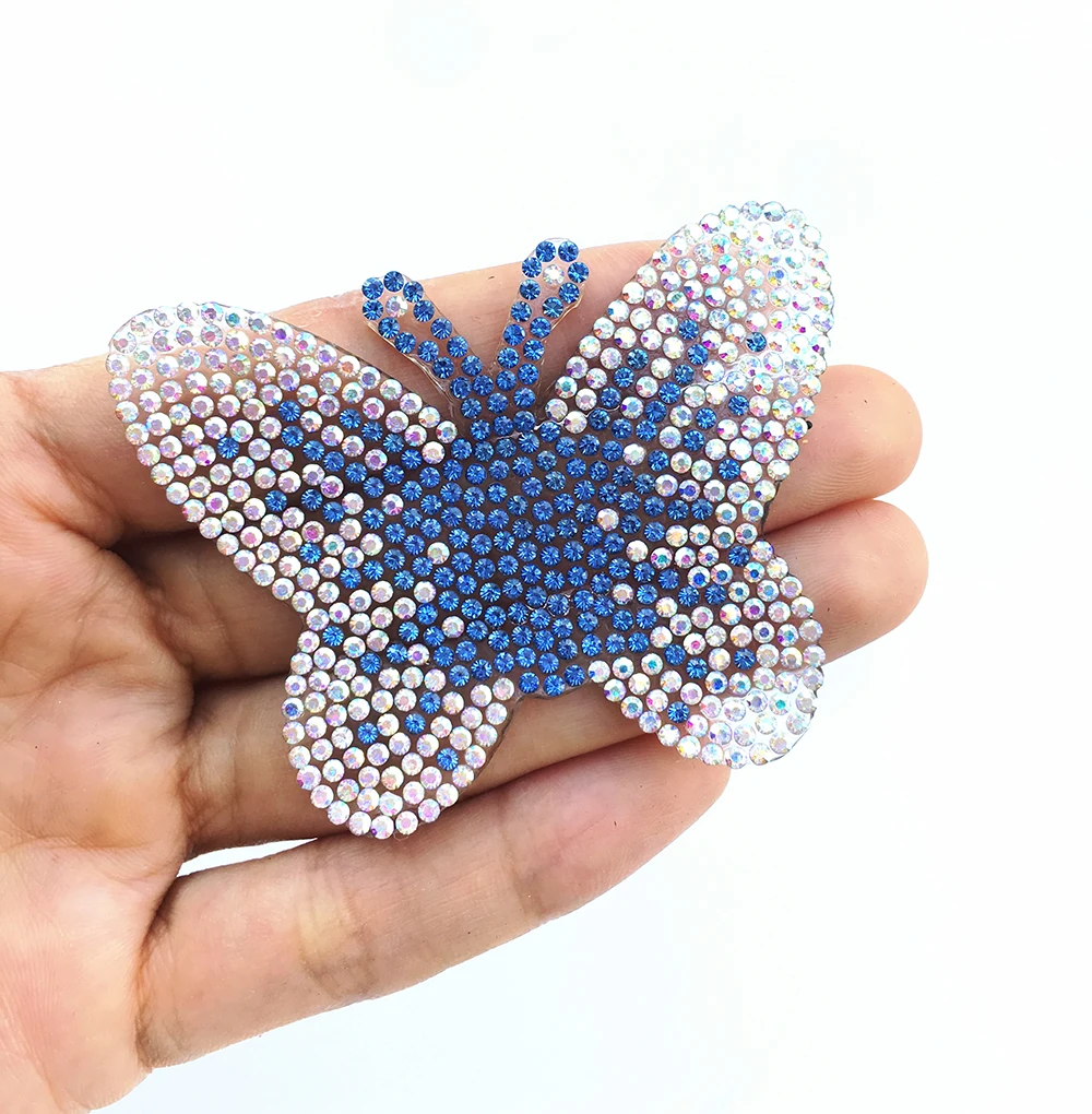 Сверкающие Стразы с рисунком Бабочки модные нашивки блестками DIY аппликации