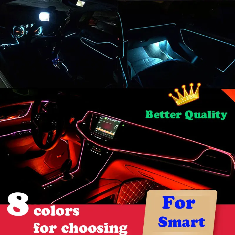 3M/EL холодная линия провода Светодиодные Автомобильные полосы света для Smart fortwo 451