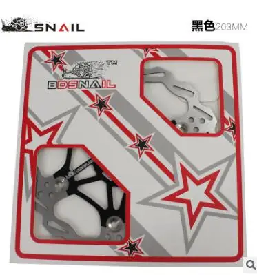 SNAIL BLACK 203MM Новинка, велосипед, дисковый тормоз, ротор, плавающий, MTB, для 160 мм, 180 мм, 203 мм, Аксессуары для велосипеда - Цвет: SNAIL BLACK 203MM