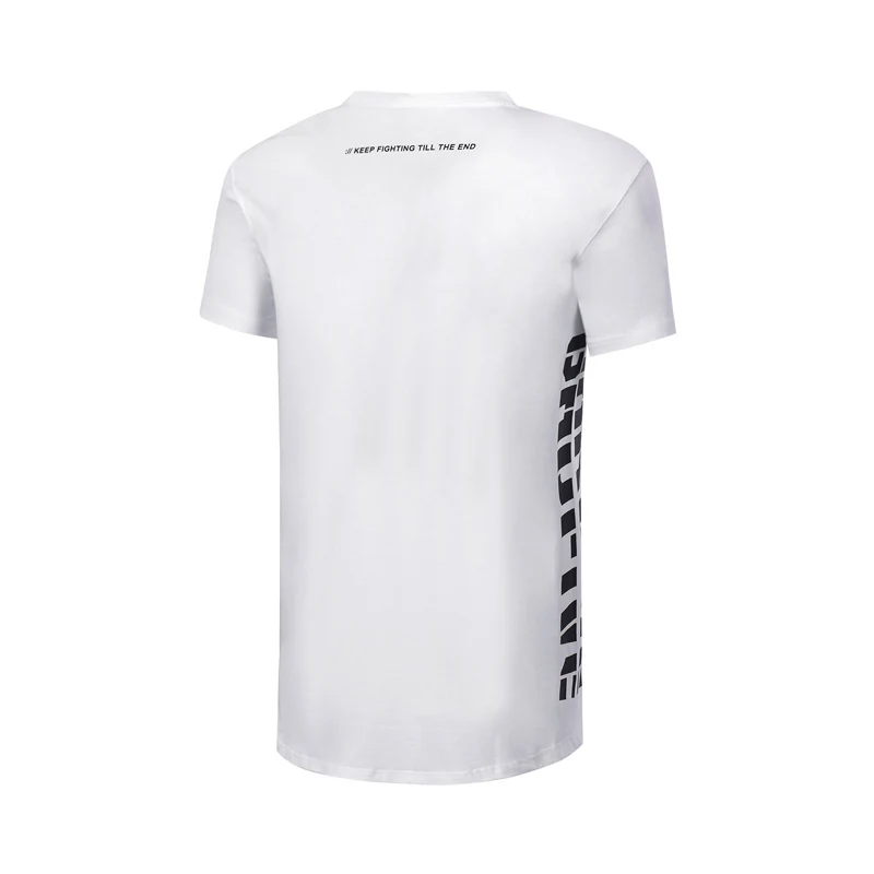 Li-Ning мужские баскетбольные футболки из серии BAD FIVE, свободные спортивные футболки с подкладкой из хлопка, футболки с коротким рукавом AHSP101 MTS3095
