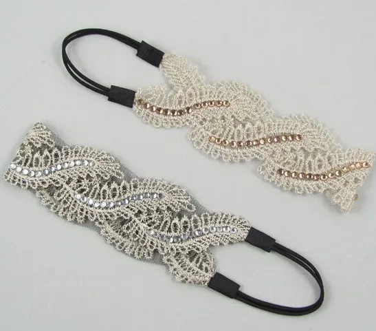 

2021-1 freeshipping wholesale retail fashion star lace waves flower with gems headband popular fashion hair accessories