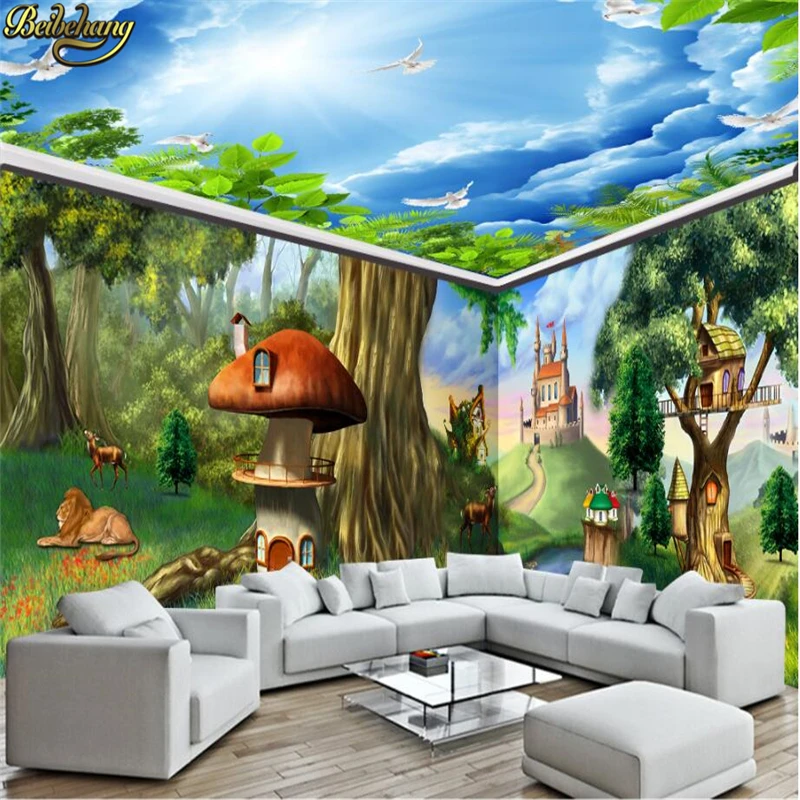 

custom Fantasy fairy tale forest full house photo wall mural wallpaper for walls 3 d landscape Children's room 3D art wall paper