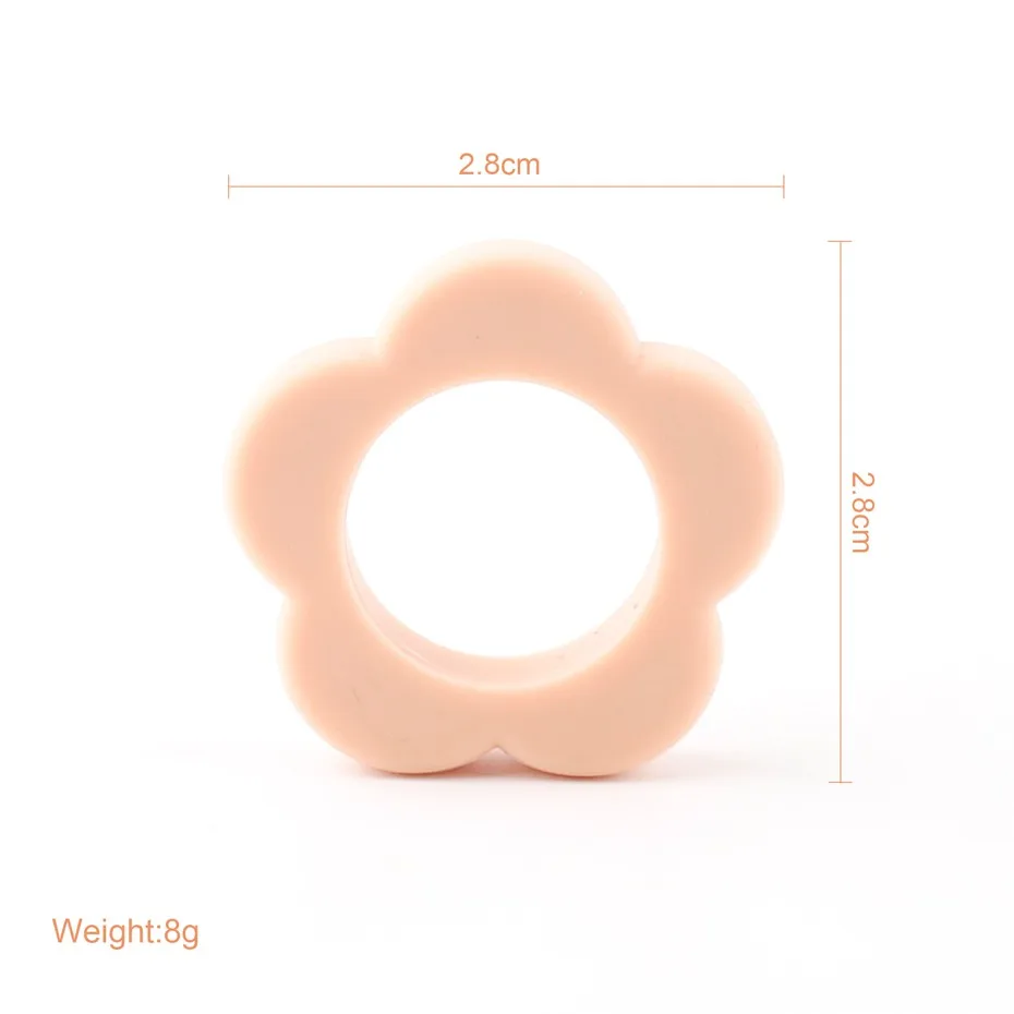Bite Bites 2PCS Baby Silicone Beads Teether Flower Shaped Bead For DIY Pendant Chewable Nursing Gift Children Goods Baby Teether