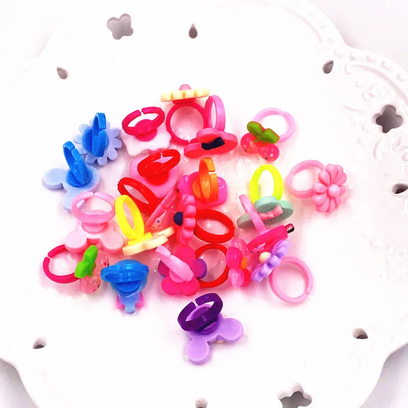 Hot Sale 10Pcs Baby Girls Mixed Color Lovely Flower Mickey Princess Cartoon Rings Kids For Party Gift Jewelry | Украшения и
