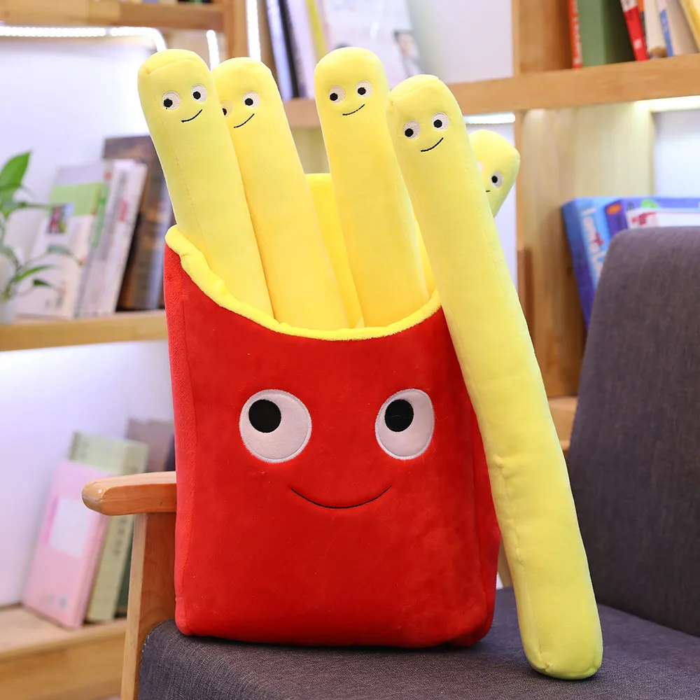 

Nethong Creative Simulated French Fried Hamburger Pillow, Smile Face Doll, Plush Toy, Lovely Food Pillow for Girls