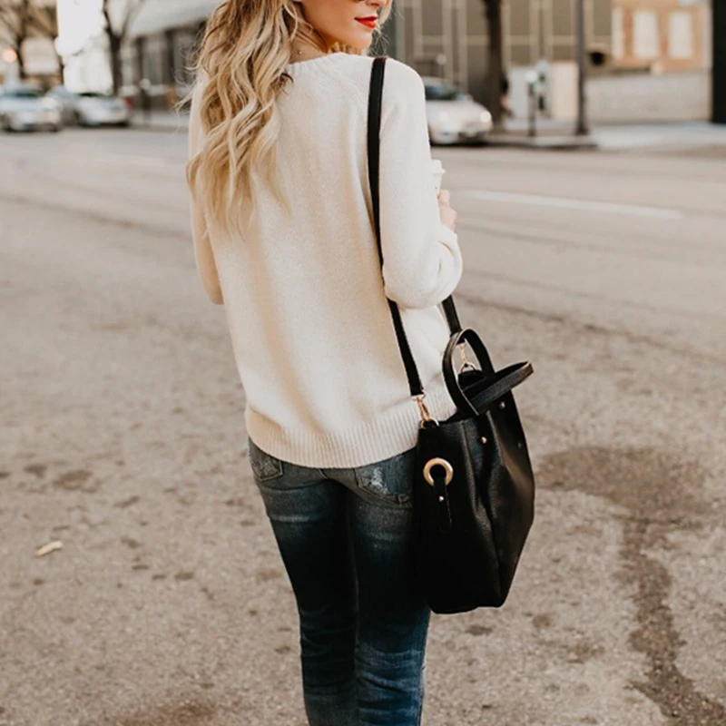 2019 New Arrival Women Autumn Winter Sweater O-neck Long Sleeve Knitted Jumper Short With A Loving Hear Sweaters | Женская одежда