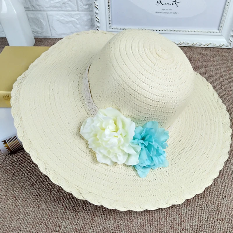 Ladies Sun Hats Summer Beach Straw Hat Peony Flower Outdoor Sports Sunscreen Cap Fashion Casual Caps Free Shipping Sale | Аксессуары для