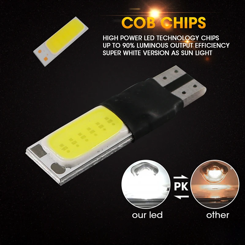 Лампа светодиодная hlxg T10 4 шт. w5w Aotu COB 194 168 12 В 6000 К|Сигнальная лампа| |