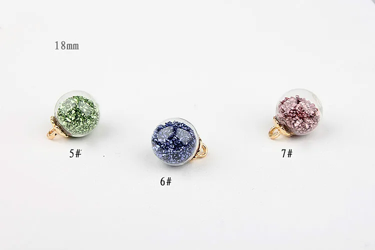 DIY ribbon hairpin accessories metal feeling wish sand bottle crystal transparent glass ball beads pendant | Украшения и