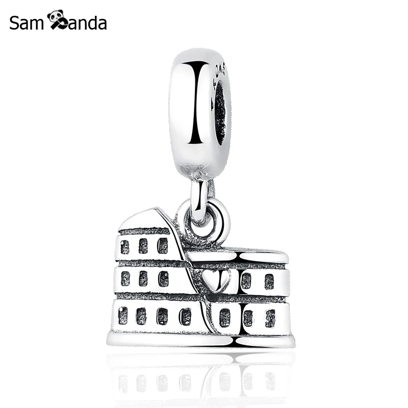 Authentic 100% 925 Sterling Silver Charm Bead Rome Colosseum Dangle Charms Fit Bracelets Necklace Women DIY Jewelry | Украшения и