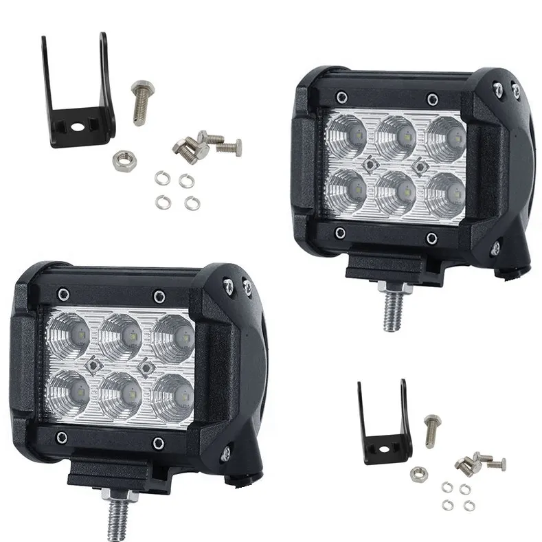 Бесплатная доставка Одна пара 18 Вт LED Work Light Bar Наводнение Spot луч Прожектора Offroad