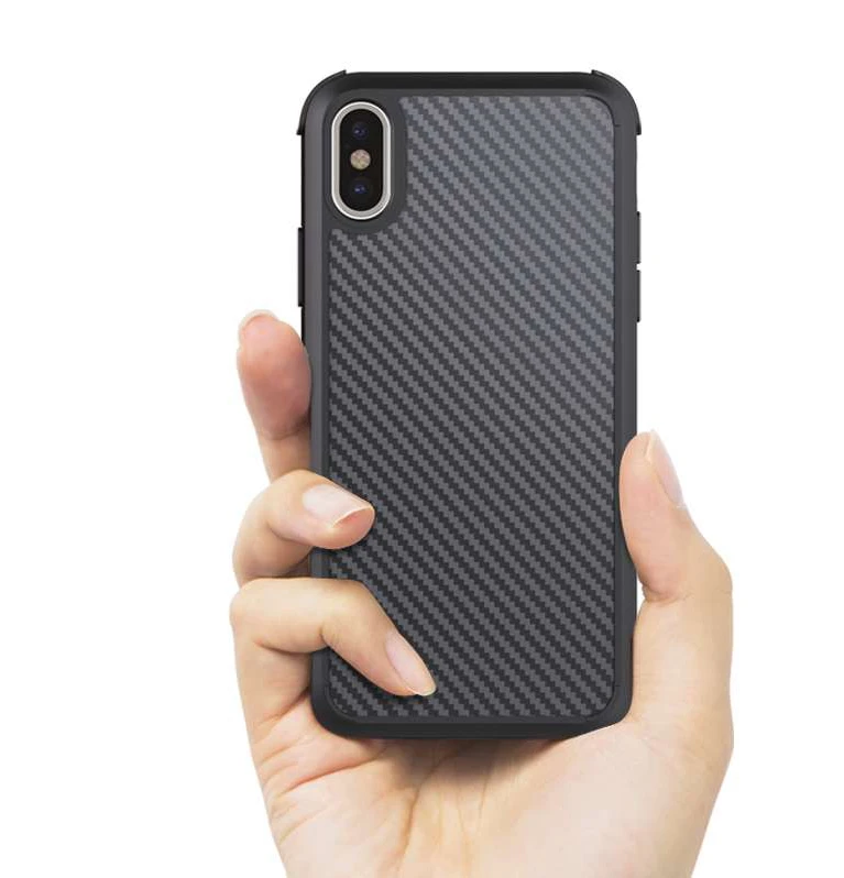 Ударопрочный сверхпрочный Чехол-сумка для iPhone XS Max X XR из мягкого углеродного