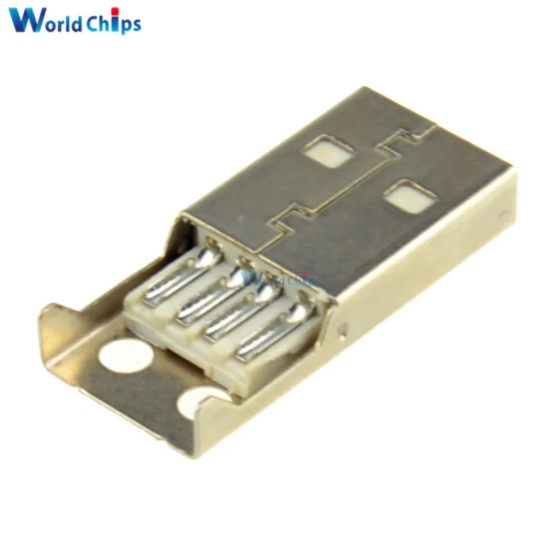 10 шт. 4 контактный Штекерный Переходник USB Type A с черной пластиковой крышкой|connector