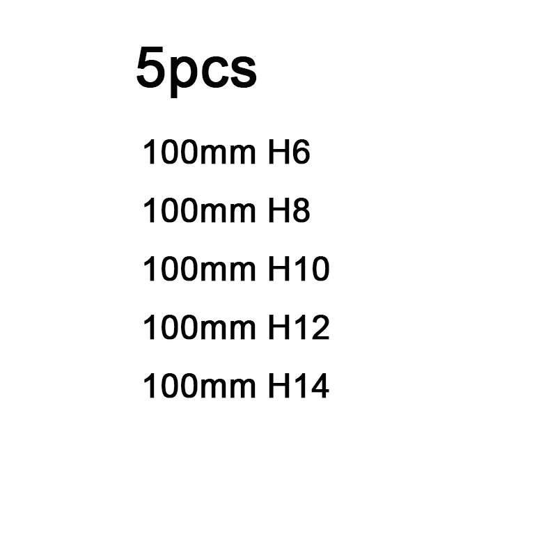 5pcs-100-6 Магнитная шестигранная электрическая отвертка Набор бит S2 сталь 1/4 дюймовый шестигранный хвостовик отвертки биты 50-100 мм Длина H1.5-H14 - Цвет: 5pcs-100-6