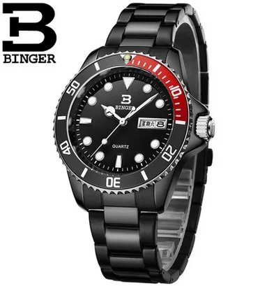 Оригинальные Роскошные мужские часы бингера полностью стальные с двойным