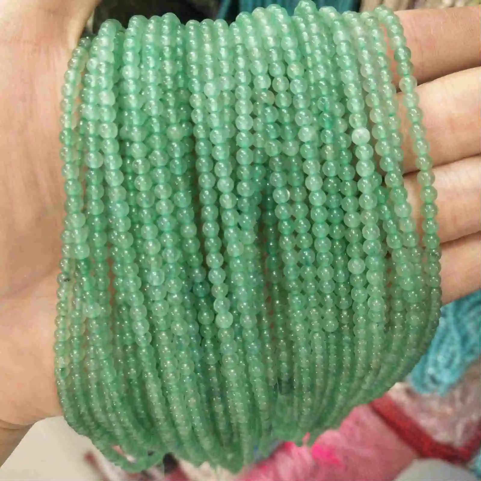 Green aventurine 2 мм 3 мм круглые бусины из натурального камня розовый кварц аметисты лазурит Агаты бусины для изготовления ювелирных изделий Для Бисероплетения DIY браслет - Color: Green aventurine