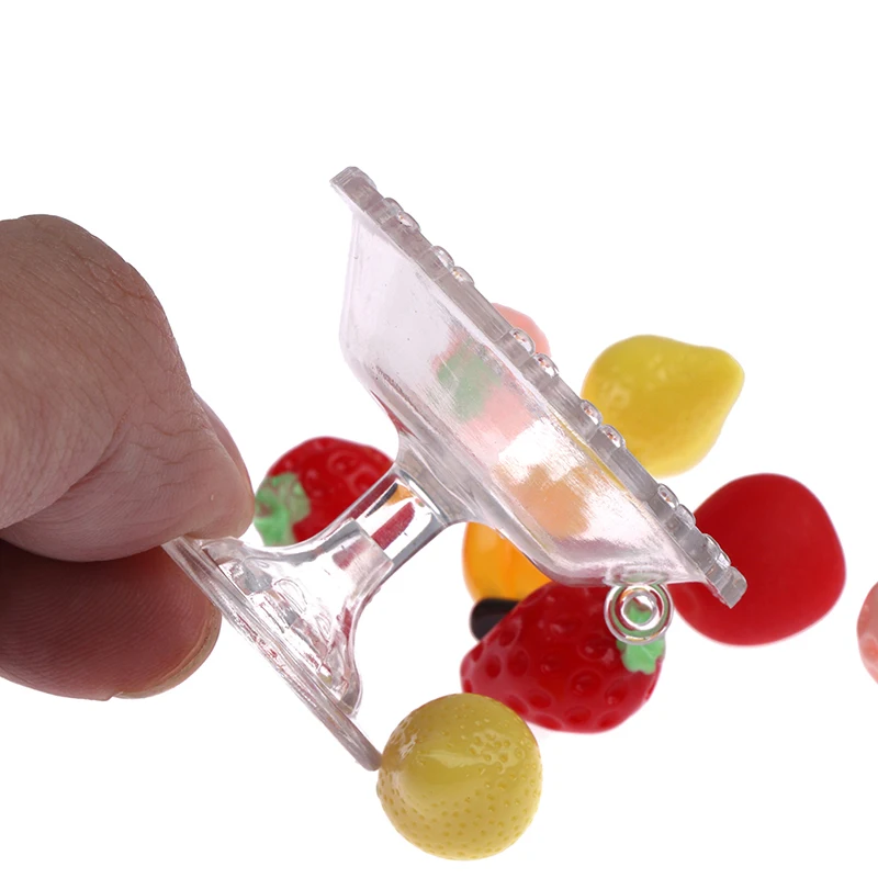 9 шт. прозрачный стеклянный десертный фруктовый поднос 1:6 с фруктами Кукольный