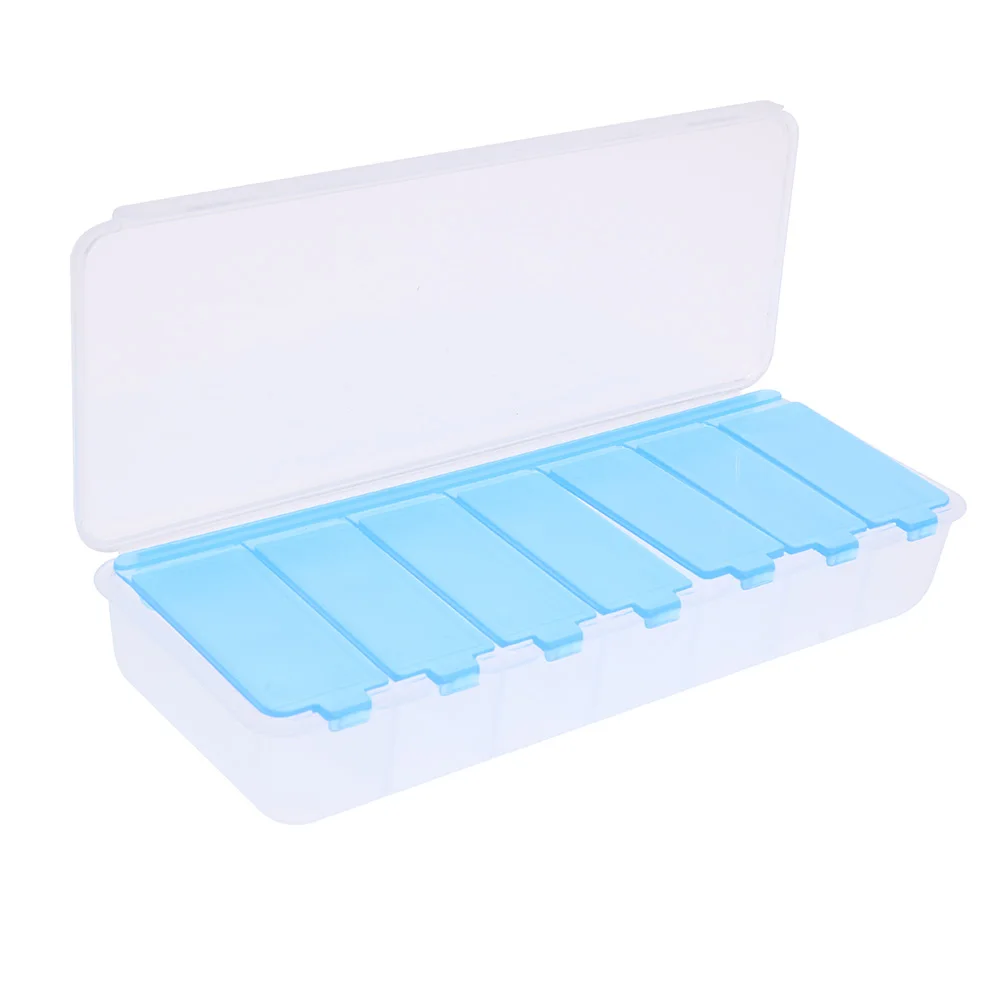 Контейнер для стразов ногтей 7 отделений еженедельный медицинский контейнер