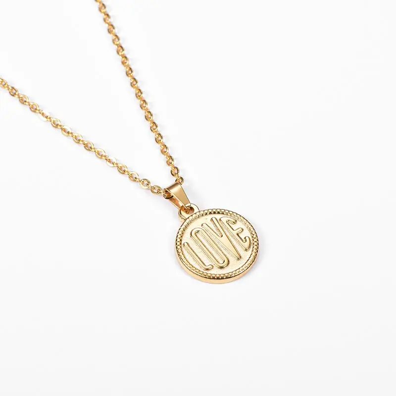 ZFVB Fashion Lovers LOVE Pendant Necklaces Women Stainless Steel Gold Silver color Clavicle Chain Necklace Pendants Jewelry Gift | Украшения