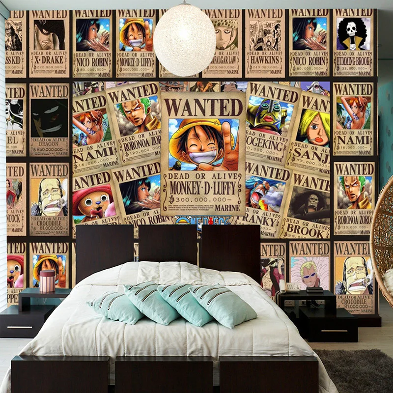 

Custom Wall Mural Japanese anime 3D wallpaper for walls 3D One Piece Photo Wallpaper Kids Bedroom Toy store Cartoon Room Decor