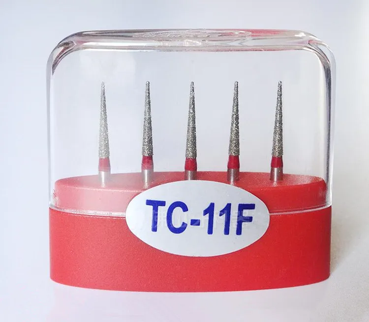 15 шт. Стоматологические алмазные буры TC 11F DIA BURS для высокоскоростных